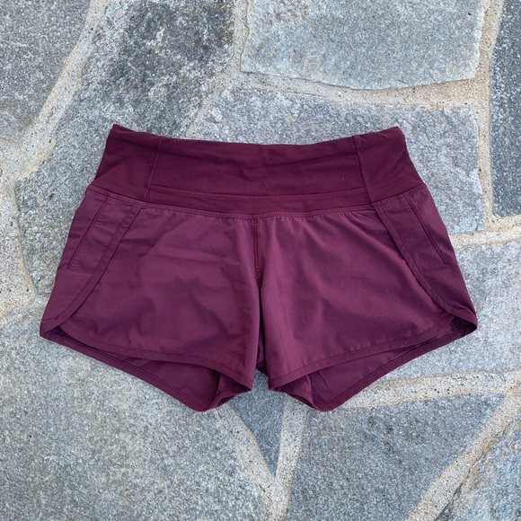 Lululemon Athletica Burgundy Speed Up Short - Picture 2 of 5